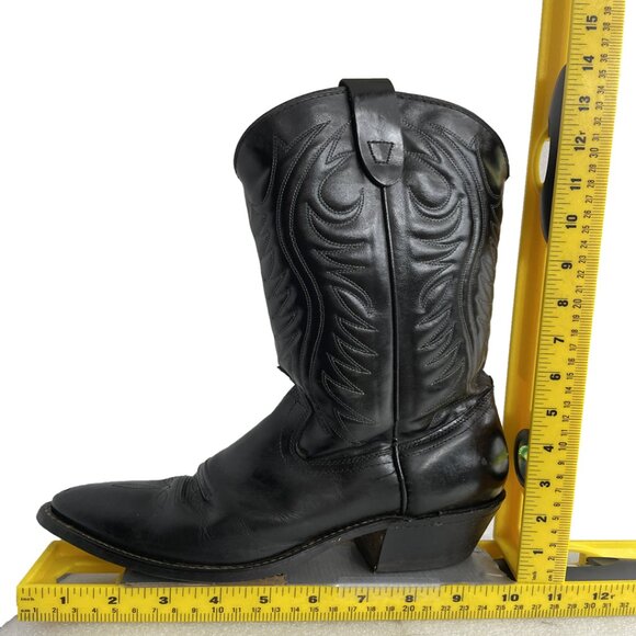 Texas Black Leather Western Cowboy Cowgirl Boots Women's 7 D - Picture 13 of 15